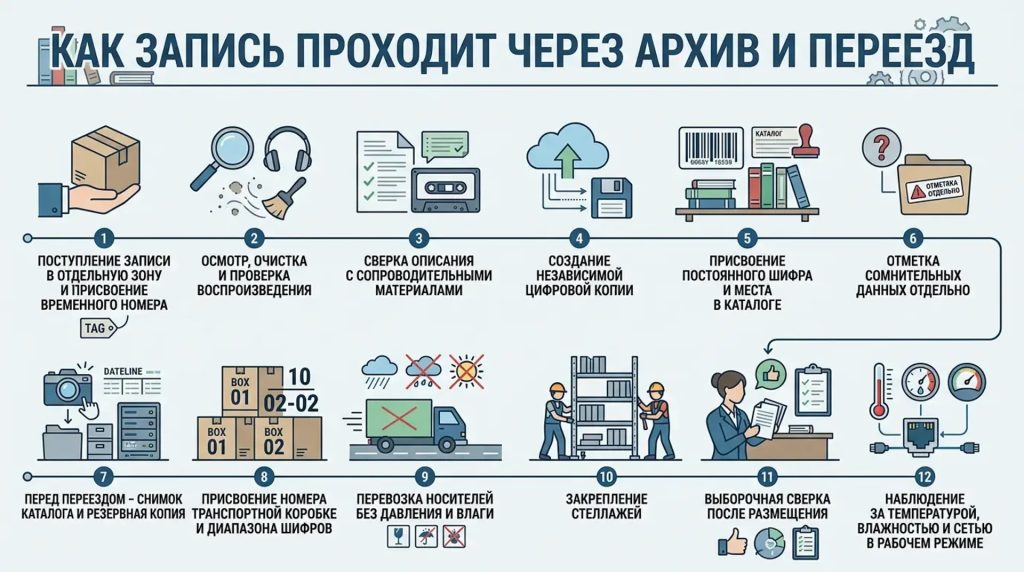 Как запись проходит через архив и переезд
